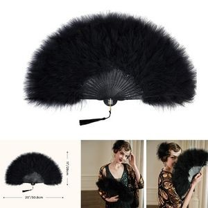 Vintage Folding Feather Fan