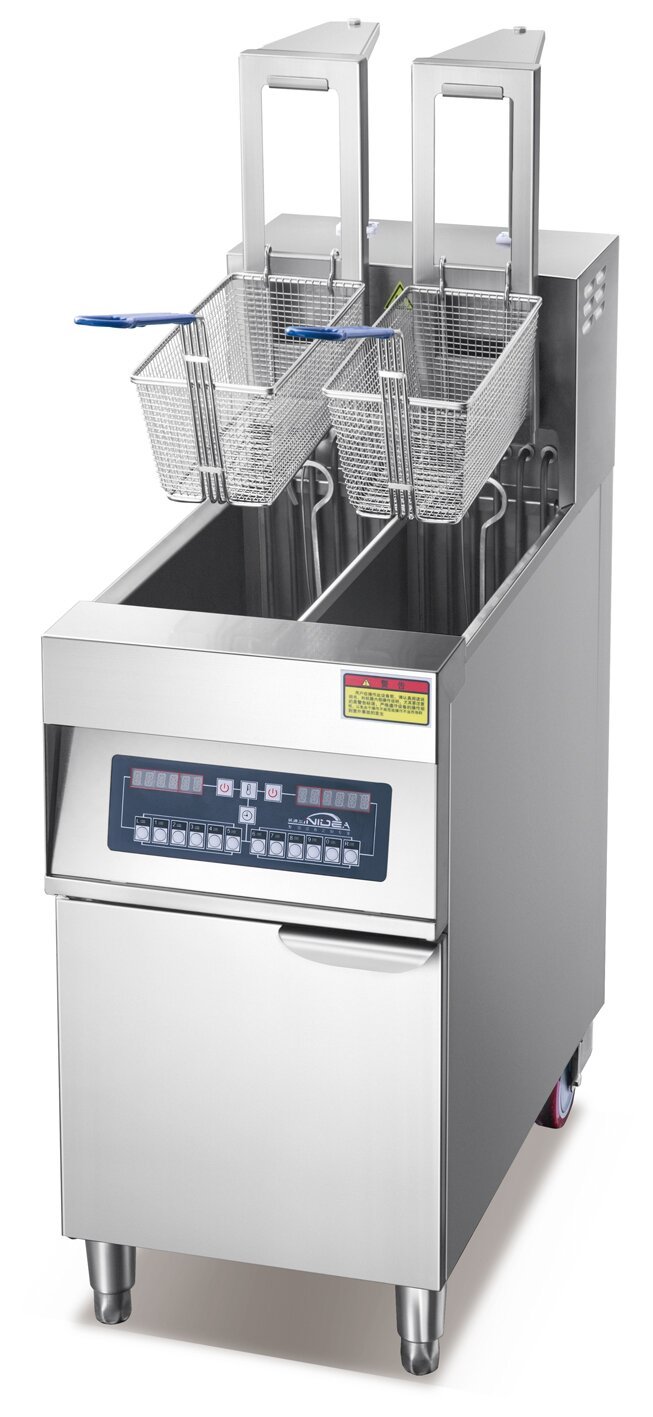Computer version of automatic lifting fryer