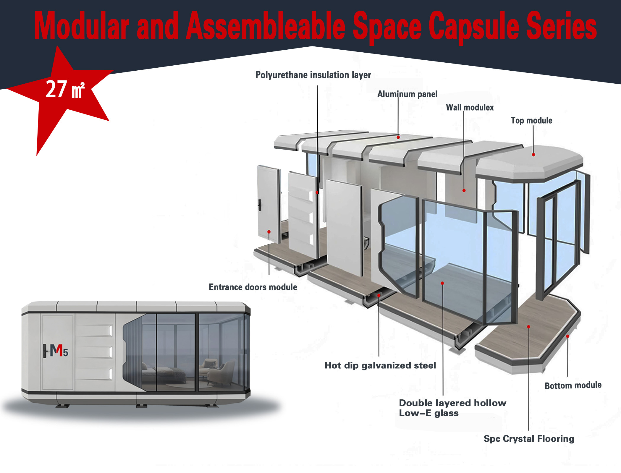 Modular and assembleable space capsule series