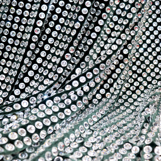 SS50 Rhinestone Velvet Fabric Manufacturer
