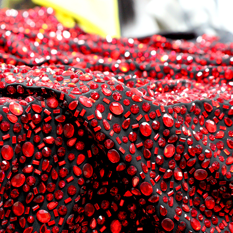Multi-shape Crystals Lycra Fabric Factory