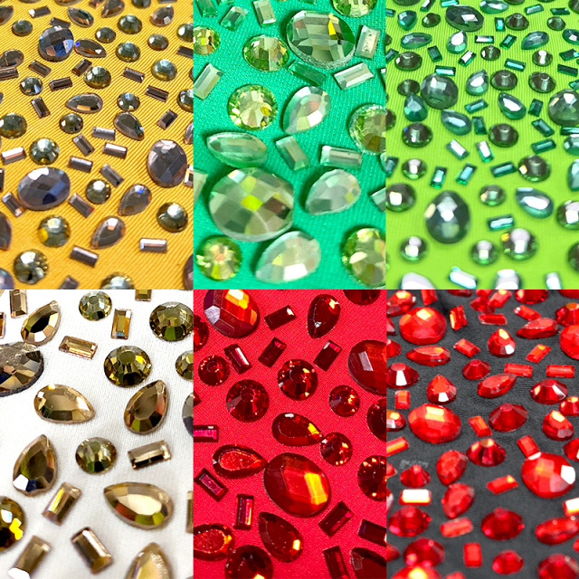 Multi-shape Crystals Lycra Fabric Factory