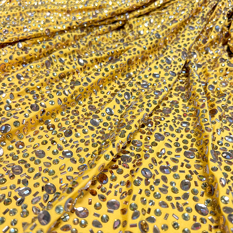 Multi-shape Crystals Lycra Fabric Factory