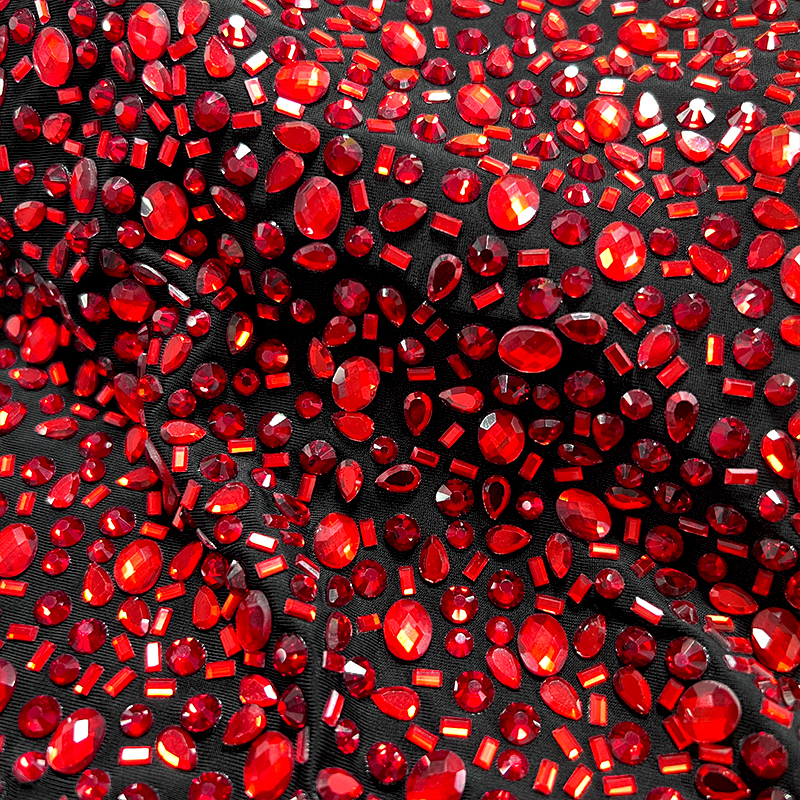 Multi-shape Crystals Lycra Fabric Factory
