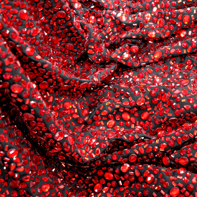 Multi-shape Crystals Lycra Fabric Factory