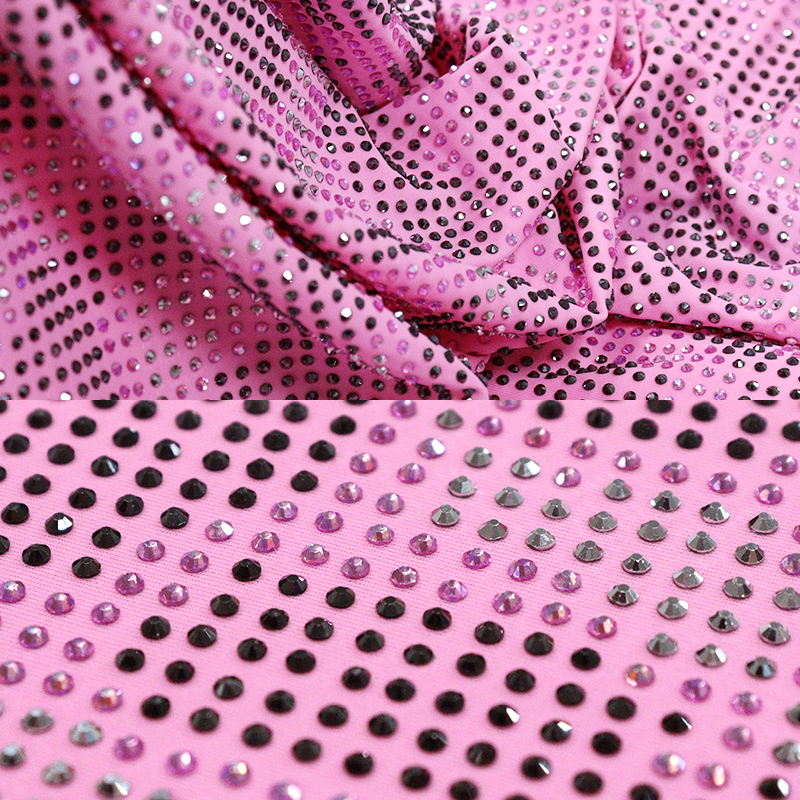 SS10 Leopard Pattern Mix Color Crystal Fabric Wholesale