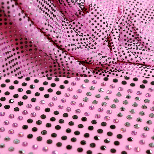 SS10 Leopard Pattern Mix Color Crystal Fabric Wholesale