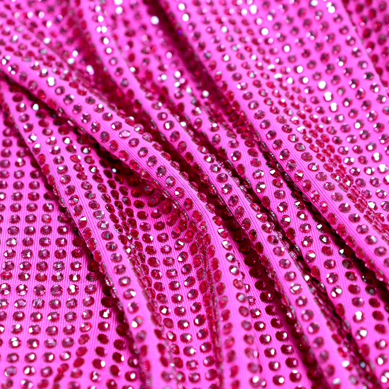 SS10 Rose Red Crystal Fabric Exporter