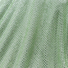 SS8 Light Green Rhinestone Fabric Custom