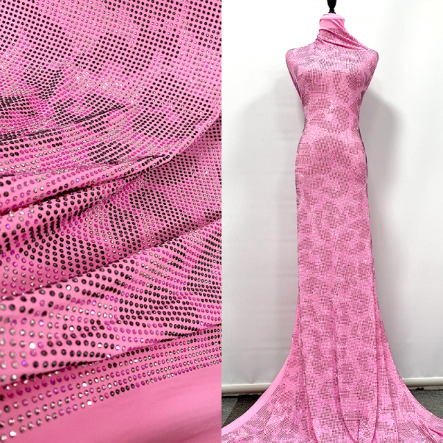 SS10 Leopard Pattern Mix Color Crystal Fabric Wholesale
