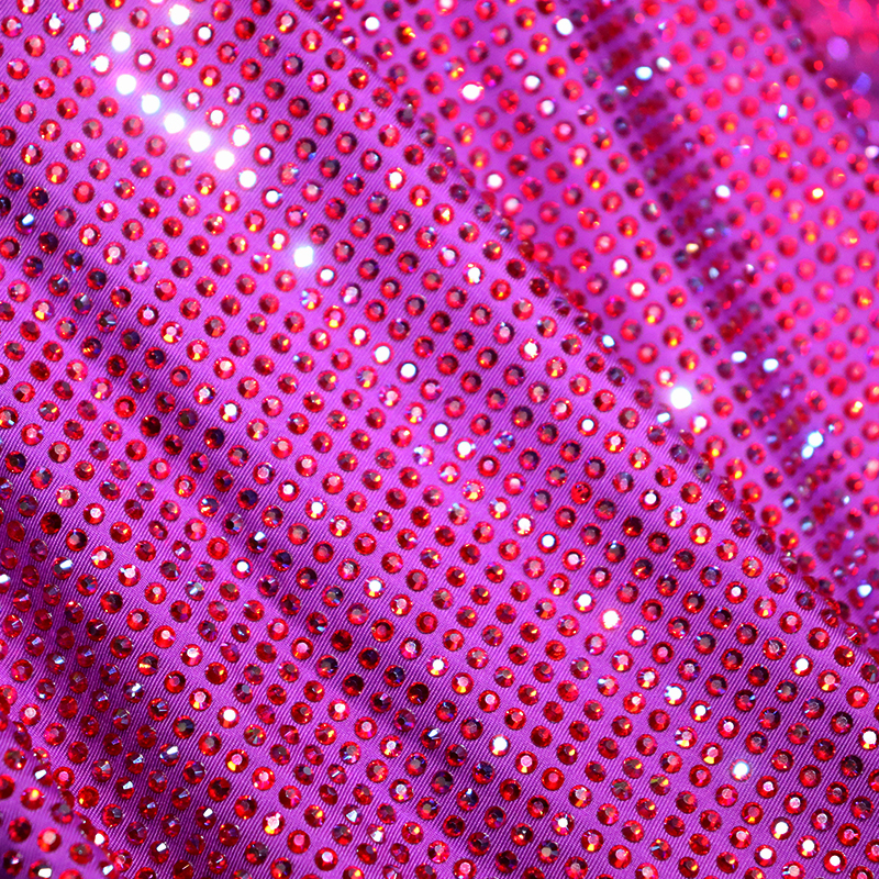 SS10 Red AB Color Crystal Fabric Supplier