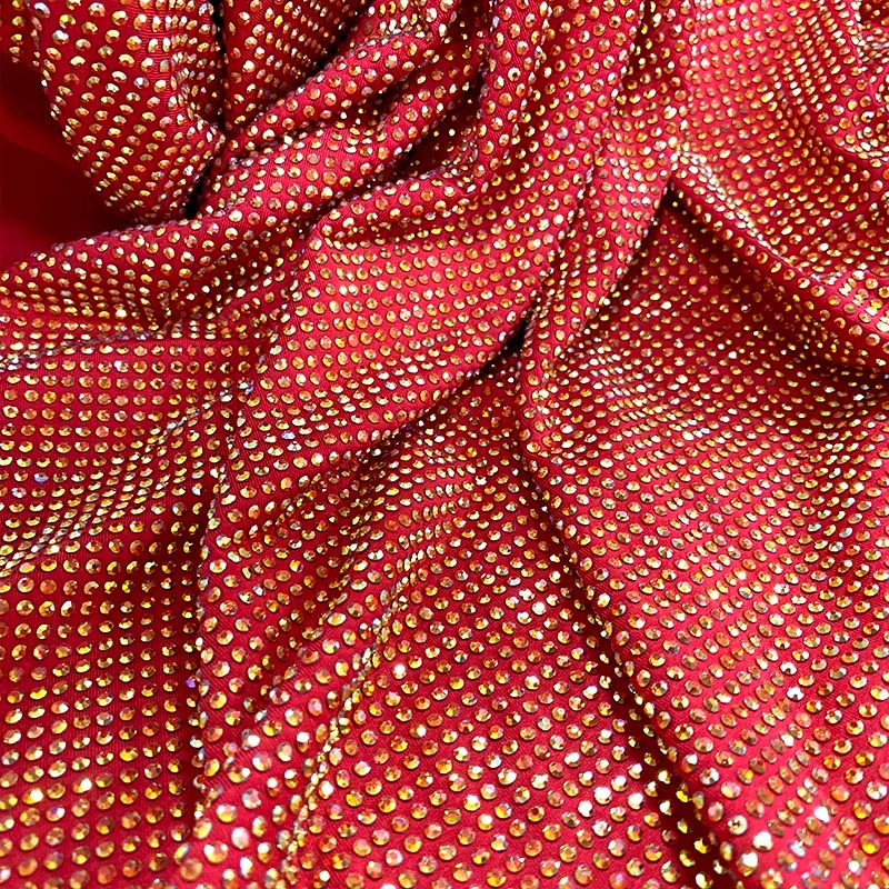 SS10 AB Color Rhinestone Fabric Manufacturer