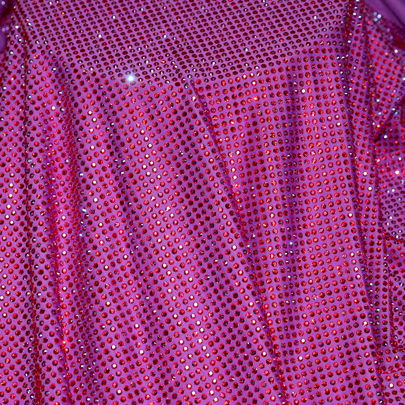 SS10 Red AB Color Crystal Fabric Supplier