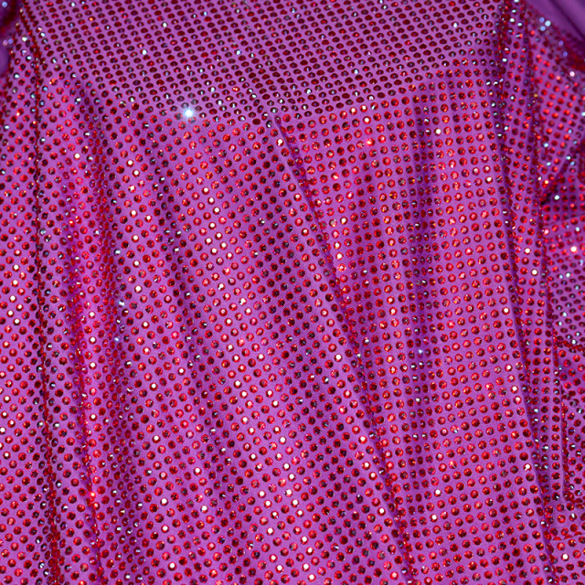 SS10 Red AB Color Crystal Fabric Supplier