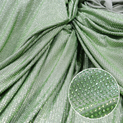SS8 Light Green Rhinestone Fabric Custom