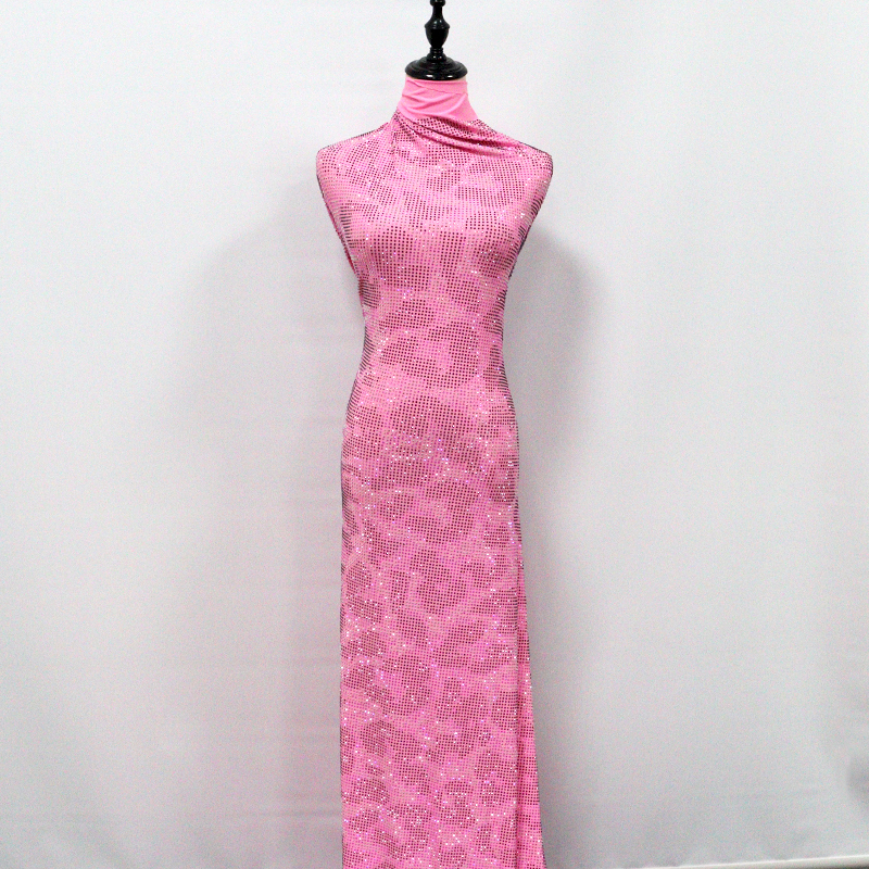 SS10 Leopard Pattern Mix Color Crystal Fabric Wholesale