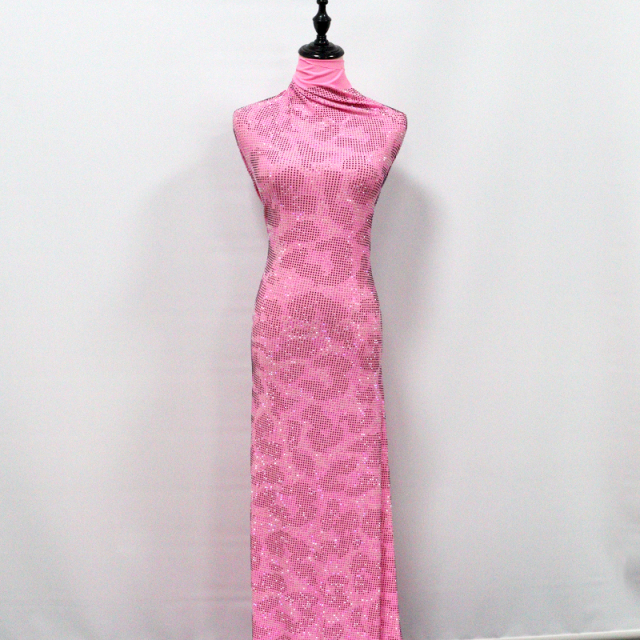 SS10 Leopard Pattern Mix Color Crystal Fabric Wholesale