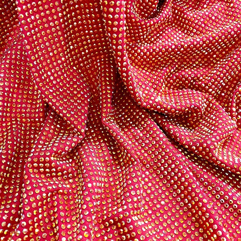 SS10 AB Color Rhinestone Fabric Manufacturer