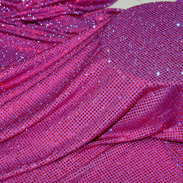 SS10 Red AB Color Crystal Fabric Supplier