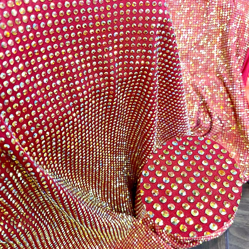 SS10 AB Color Rhinestone Fabric Manufacturer