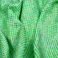 SS10 Light Green AB Rhinestone Fabric Factory