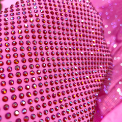 SS10 Rose Red AB Color Crystal Fabric Wholesale