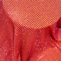 SS10 Orange AB Color Rhinestone Fabric Custom