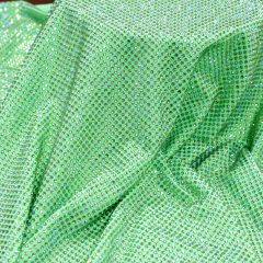 SS10 Light Green AB Rhinestone Fabric Factory