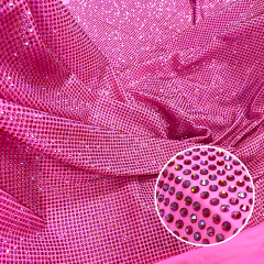 SS10 Rose Red AB Color Crystal Fabric Wholesale