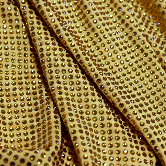 SS10 Gold Crystal Fabric Wholesale