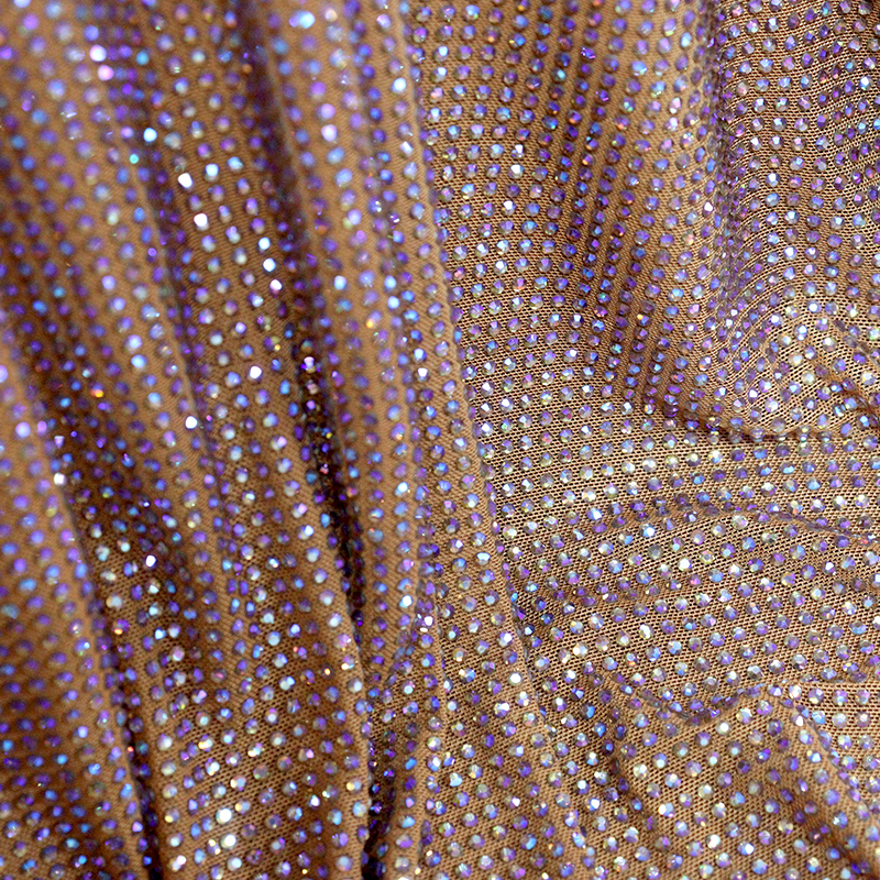 SS10 Gold AB Crystal Tulle Mesh Fabric Wholesale