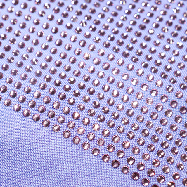 SS10 180g Purple Rhinestone Fabric Manufacturer
