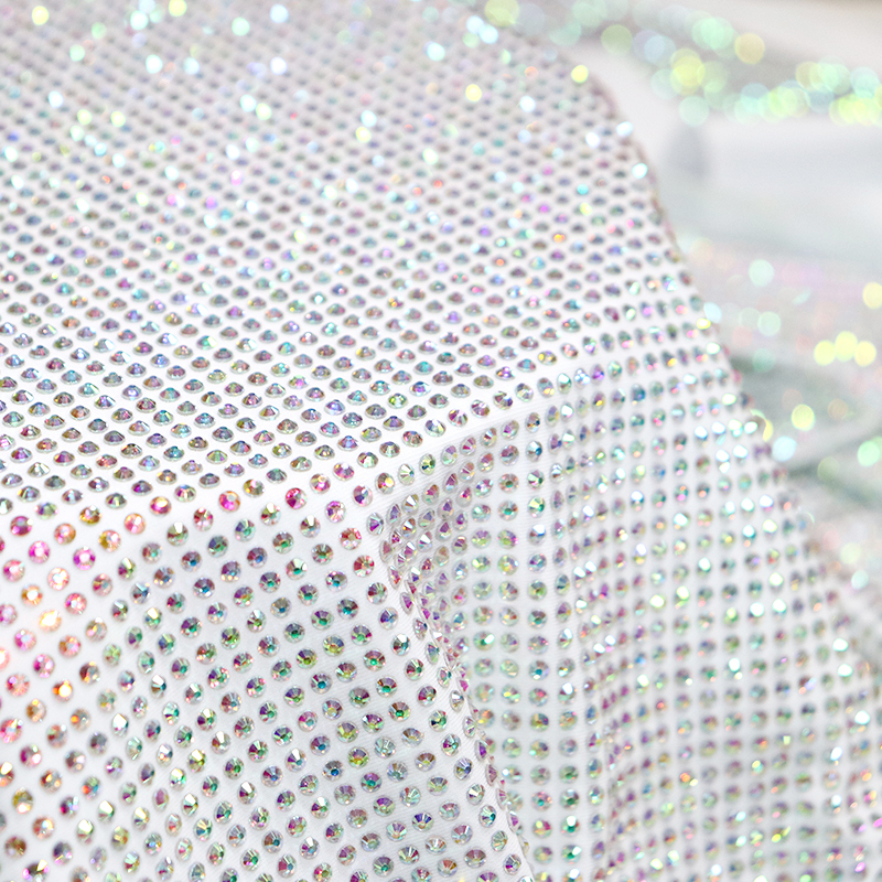 SS10 220g White AB Rhinestone Fabric Factory