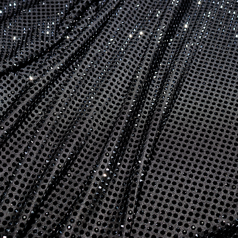 SS10 Black Rhinestone Fabric Custom