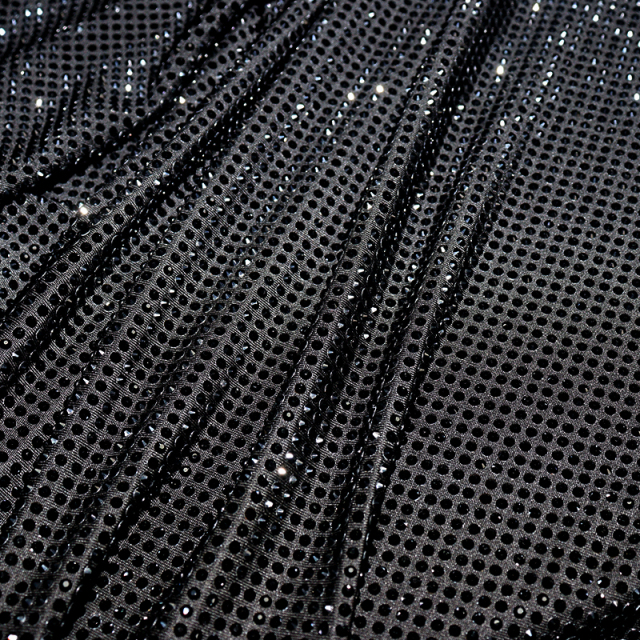 SS10 Black Rhinestone Fabric Custom