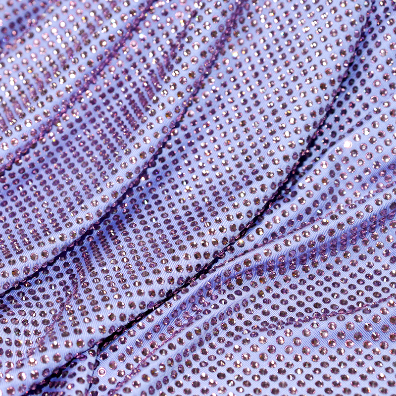 SS10 180g Purple Rhinestone Fabric Manufacturer