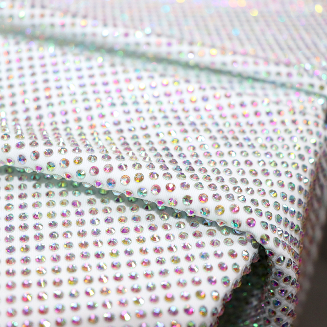 SS10 220g White AB Rhinestone Fabric Factory