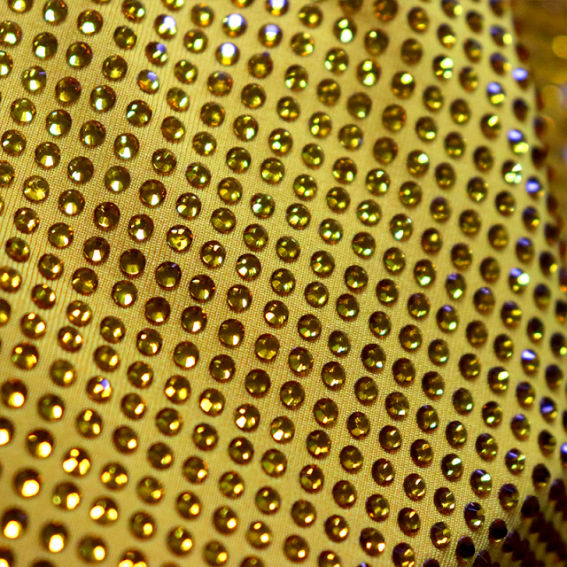SS10 Gold Crystal Fabric Wholesale