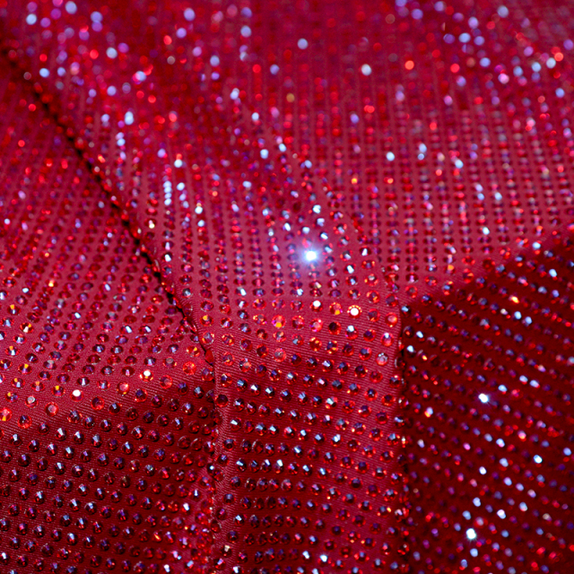 SS10 220g Red AB Crystal Fabric Supplier