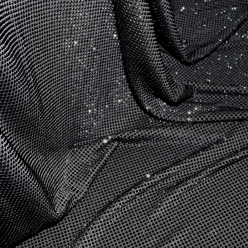 SS10 Black Rhinestone Fabric Custom