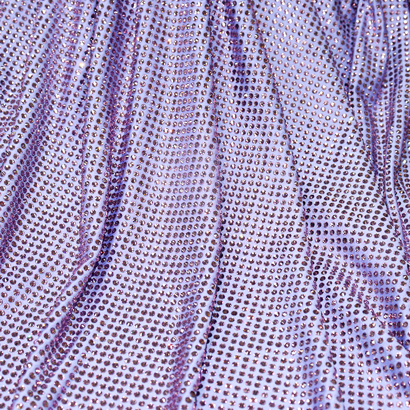 SS10 180g Purple Rhinestone Fabric Manufacturer