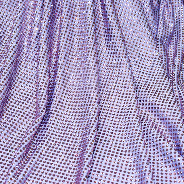 SS10 180g Purple Rhinestone Fabric Manufacturer