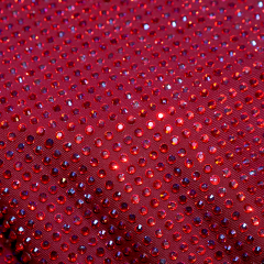 SS10 220g Red AB Crystal Fabric Supplier