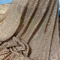 SS10 Magic Gold Crystal Tulle Mesh Fabric Exporter