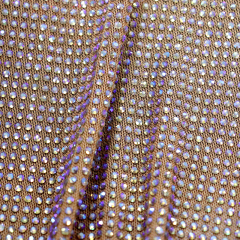 SS10 Gold AB Crystal Tulle Mesh Fabric Wholesale