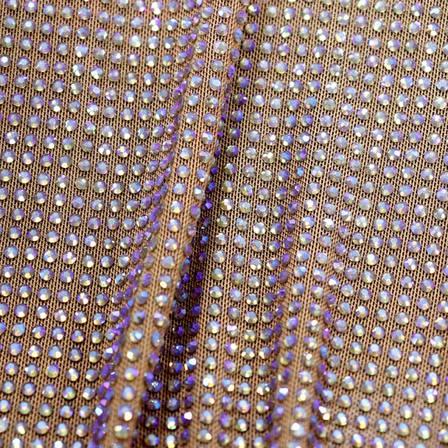 SS10 Gold AB Crystal Tulle Mesh Fabric Wholesale