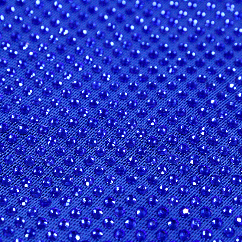 SS10 Royal Blue Crystal Tulle Mesh Fabric Supplier