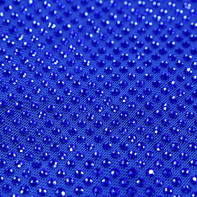 SS10 Royal Blue Crystal Tulle Mesh Fabric Supplier