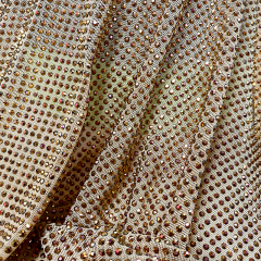 SS10 Magic Gold Crystal Tulle Mesh Fabric Exporter