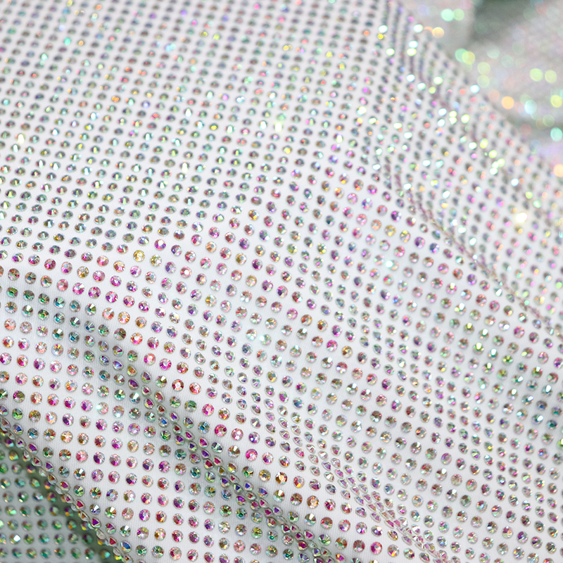SS10 220g White AB Rhinestone Fabric Factory